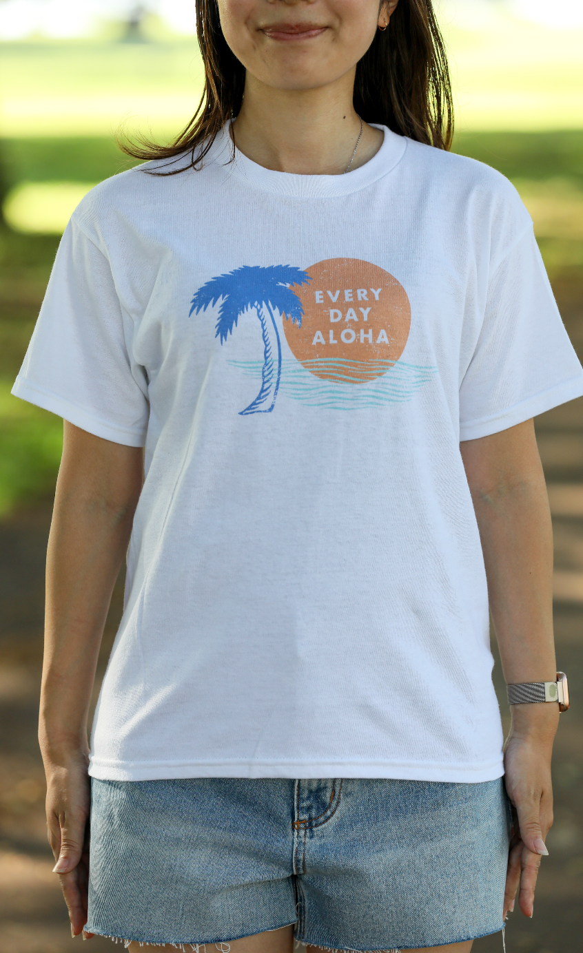 Everyday Aloha ロゴTシャツ レディス・キッズサイズ ホワイト