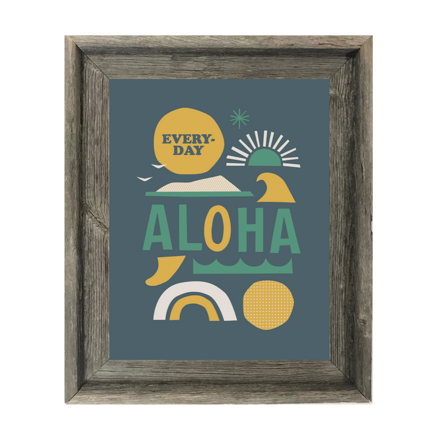 Everyday Aloha x Jeff Canham アートプリント ダークグリーン