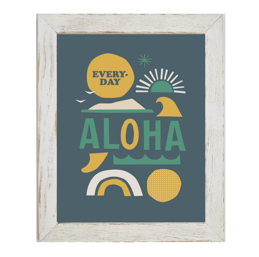 Everyday Aloha x Jeff Canham アートプリント ダークグリーン