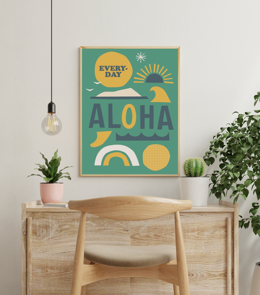 Everyday Aloha x Jeff Canham アートプリント　グリーン