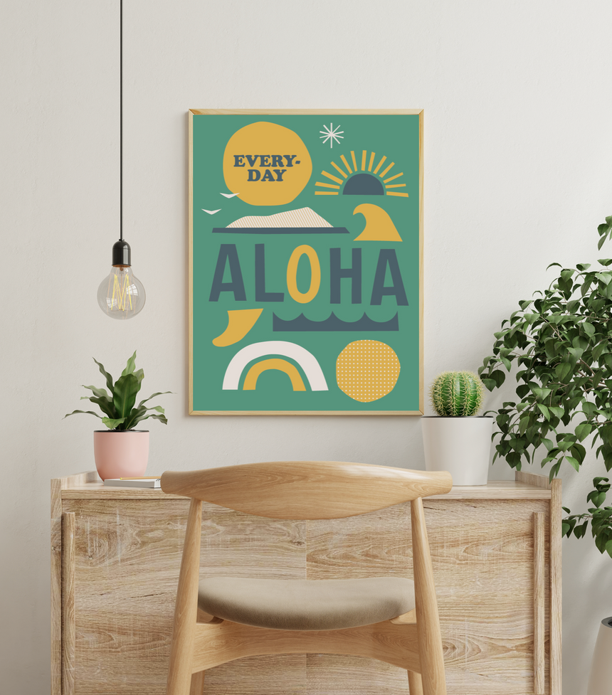 Everyday Aloha x Jeff Canham アートプリント グリーン