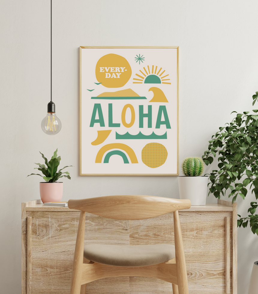 Everyday Aloha x Jeff Canham アートプリント アイボリー