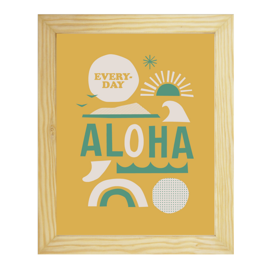 Everyday Aloha x Jeff Canham アートプリント イエロー