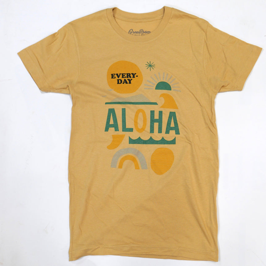 Everyday Aloha x Jeff Canham ユニセックスTシャツ イエロー