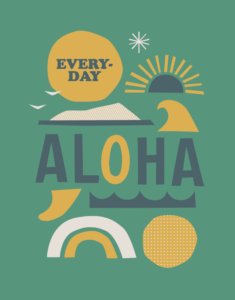 Everyday Aloha x Jeff Canham アートプリント　グリーン