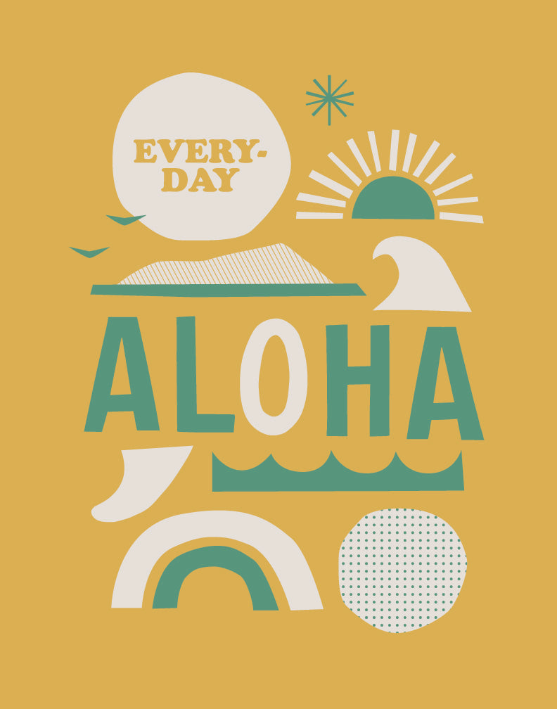 Everyday Aloha x Jeff Canham アートプリント イエロー