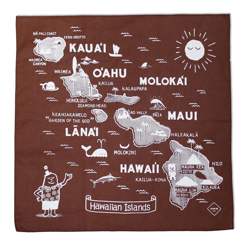 BANDANA - HAWAIIAN ISLANDS BROWN