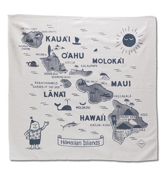 BANDANA - HAWAIIAN ISLANDS WHITE