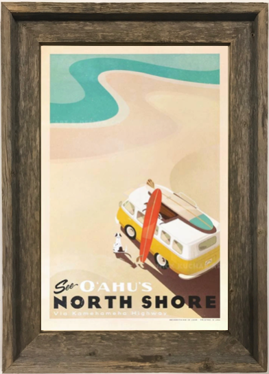 NORTH SHORE - OAHU 絵画 North Shore Surfer 1977 28x34 Oahu