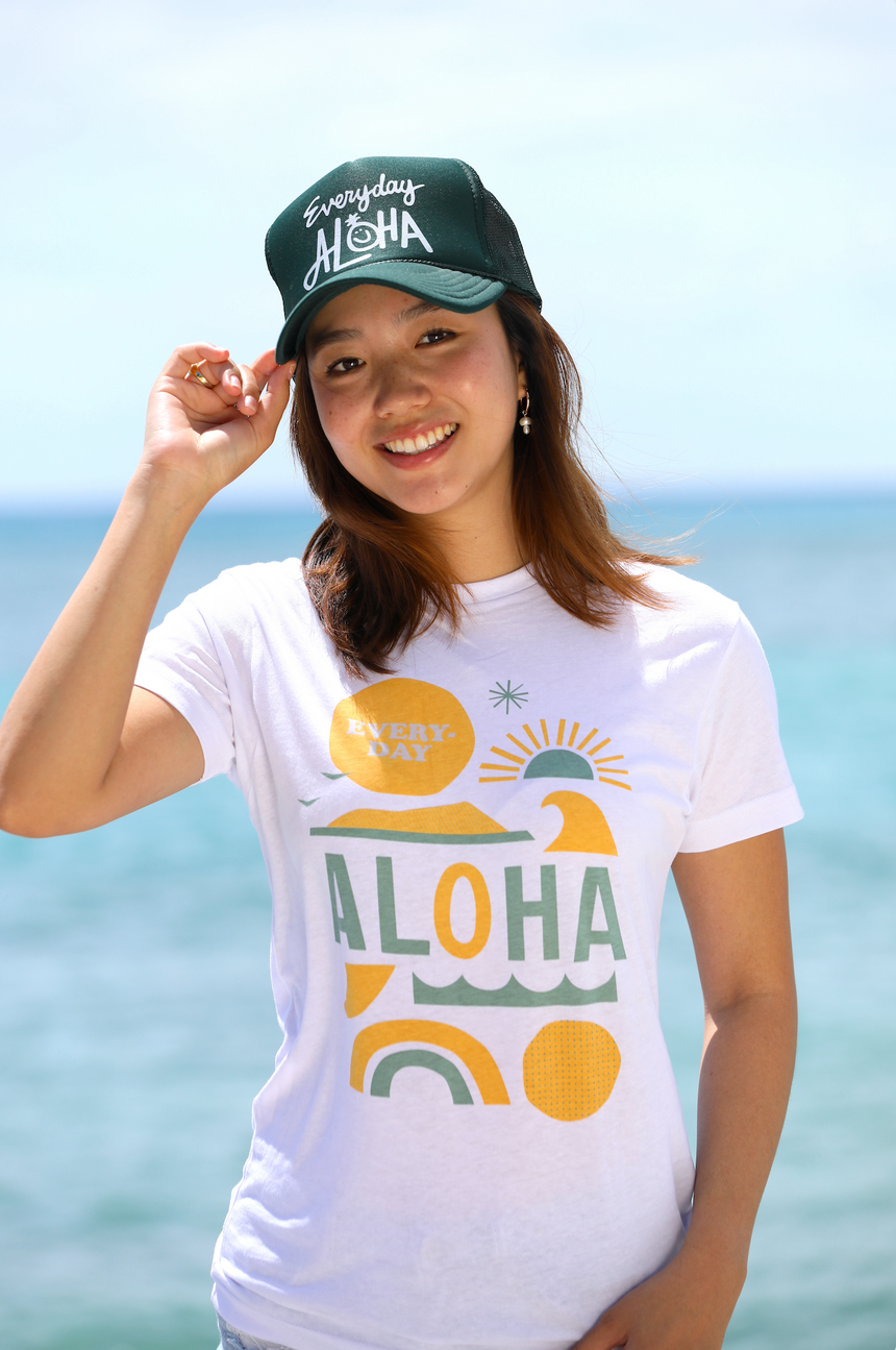 Everyday Aloha x Jeff Canham ユニセックスTシャツ ホワイト