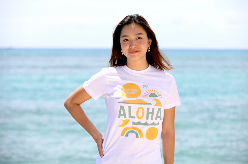 Everyday Aloha x Jeff Canham ユニセックスTシャツ ホワイト