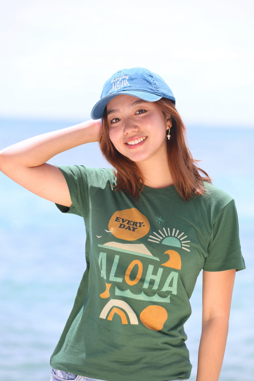 Everyday Aloha x Jeff Canham ユニセックスTシャツ グリーン