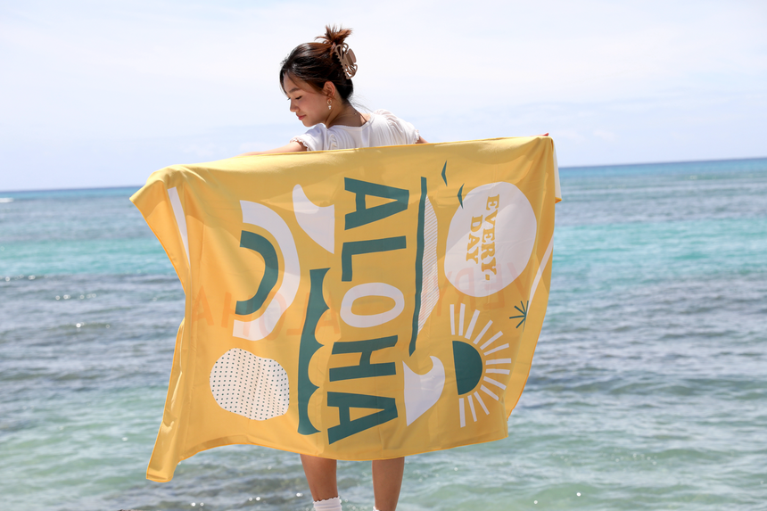 Everyday Aloha x Jeff Canham タオル イエロー