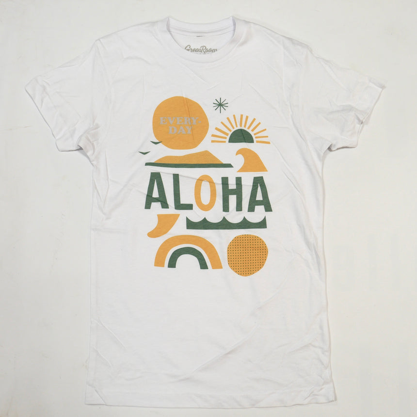 Everyday Aloha x Jeff Canham ユニセックスTシャツ ホワイト